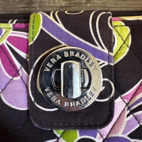 Vera Bradley Floral Women's Quilted Purple Punch Large Wallet - Picture 6 of 6